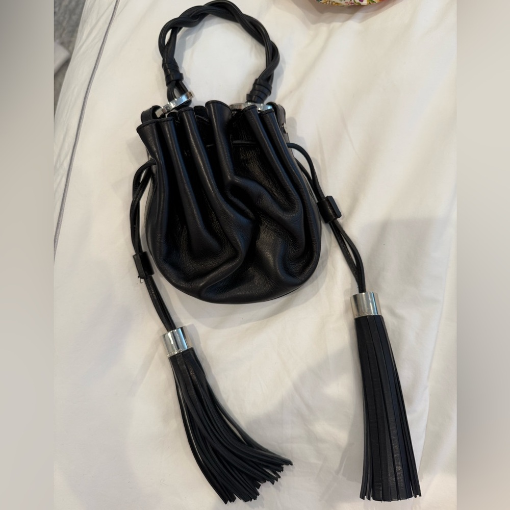 Givenchy Elegant Black Leather Drawstring Bag
